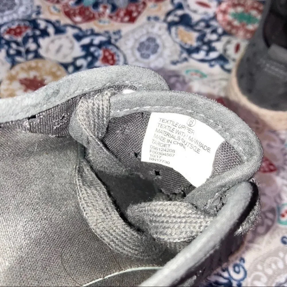 Universal Thread, Grey Jenna Star Espadrilles, Laser Cut Stars, Target Women’s 6